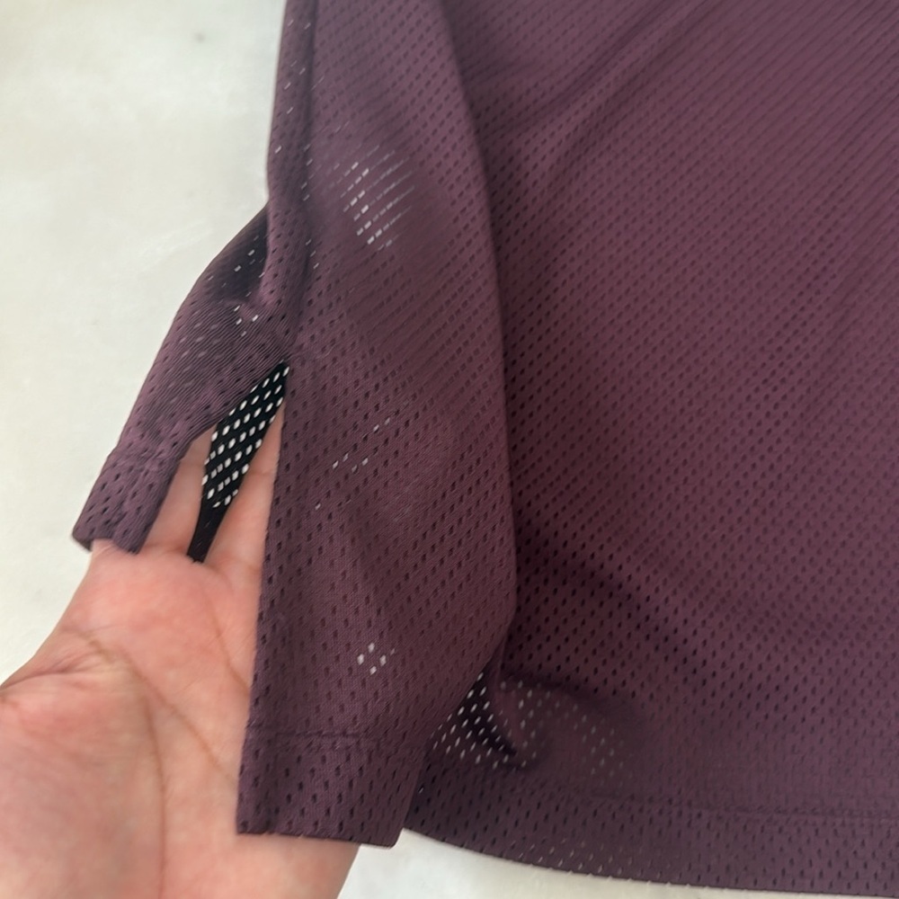 Nike Elstka Elastika Mesh Maroon Rose Logo Strap Relaxed Fit Tank Top XS S - Picture 9 of 14